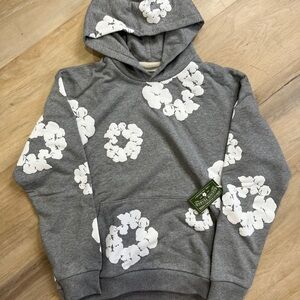Gray Floral Hoodie